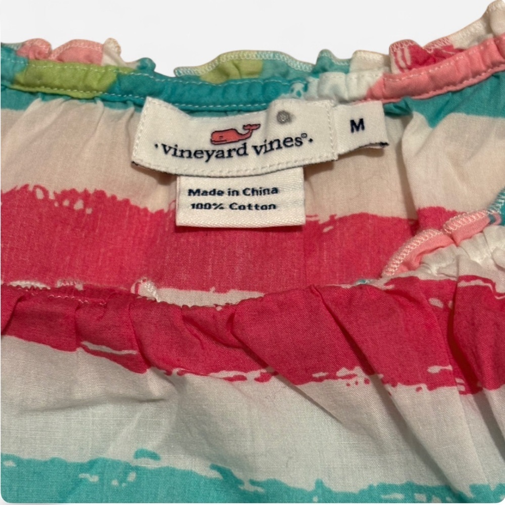 Vineyard Vines Cotton Striped Peasant Top Size Medium - Picture 4 of 5